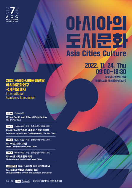 2022 ACC(Asia Culture Center) International Academic Symposium<br>
< Asia Cities Culture >